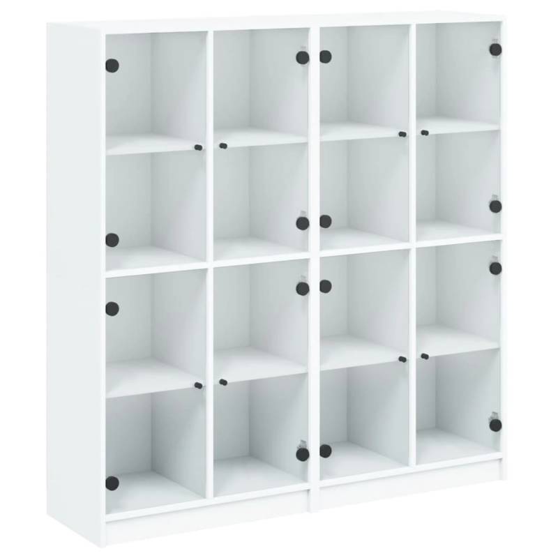 VidaXL Bücherschrank mit Türen Weiß 136x37x142 cm Holzwerkstoff von VIDAXL