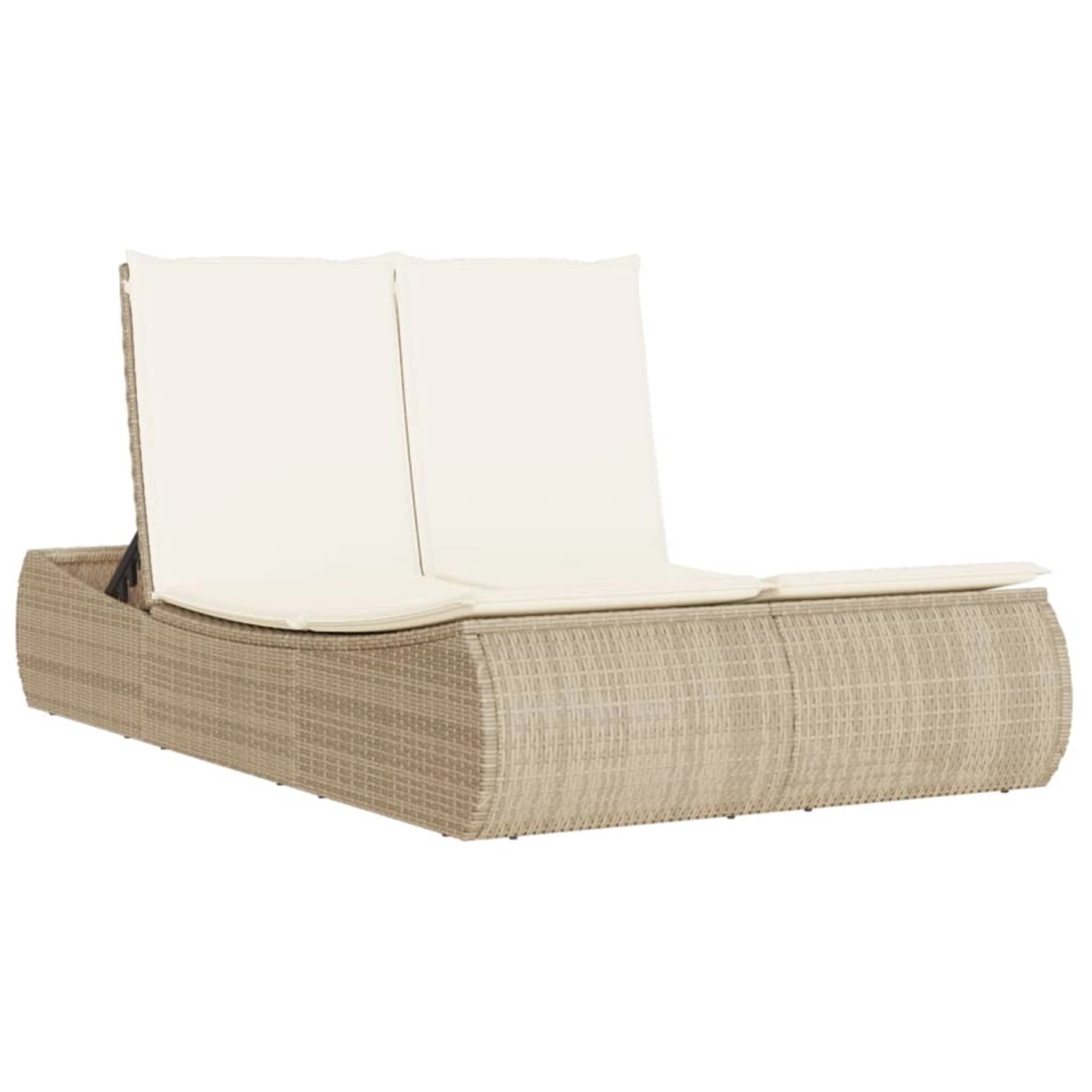 VidaXL Doppel-Sonnenliege 110 x 200 x 75 cm mit Auflagen Beige Poly Rattan VidaXL Doppel-Sonnenliege 110 x 200 x 75 cm mit Auflagen Beige Poly Rattan von VIDAXL