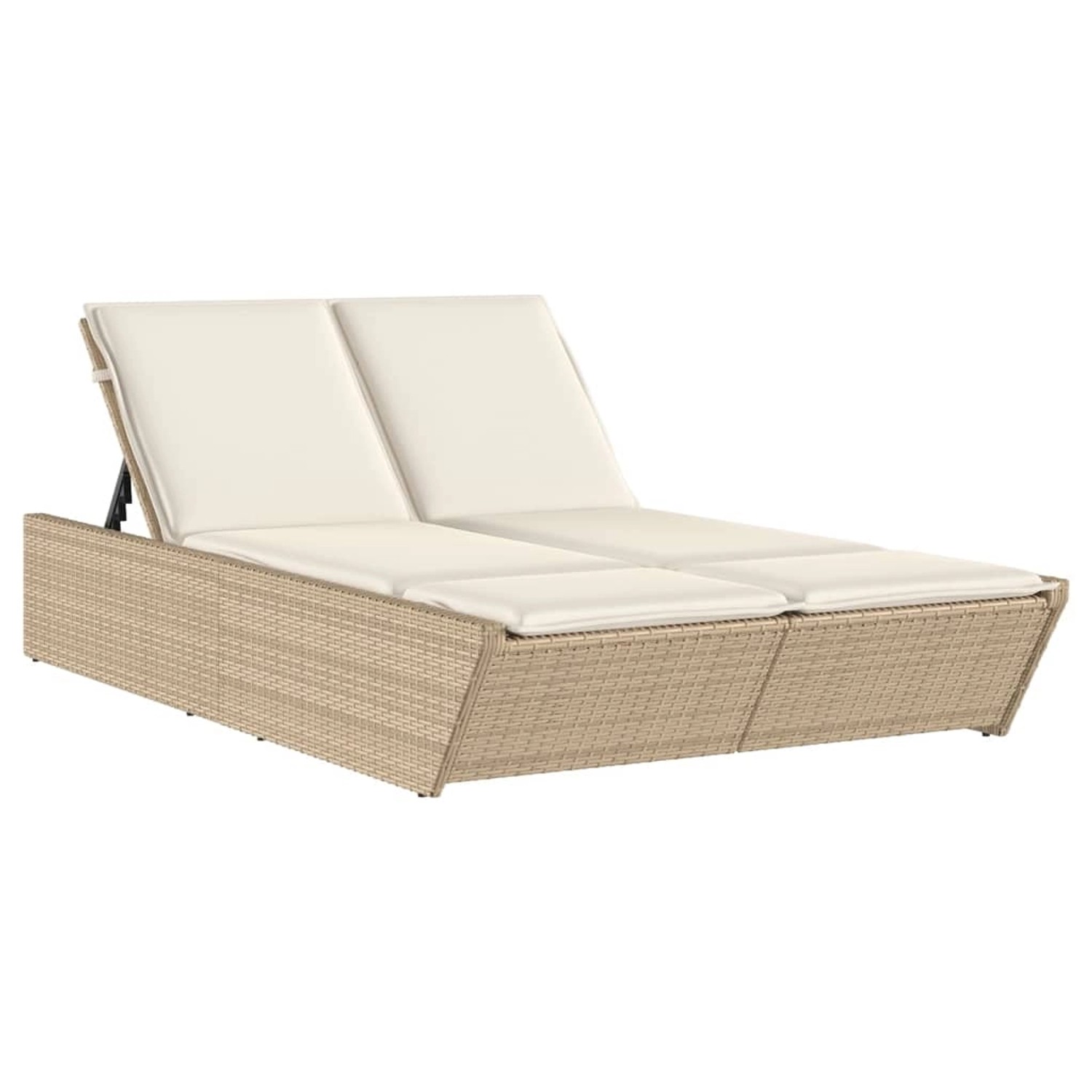 VidaXL Doppel-Sonnenliege 118 x 200 x 50,5/62,5/73,5/83 cm mit Auflagen Beige Poly Rattan VidaXL Doppel-Sonnenliege 118 x 200 x 50,5/62,5/73,5/83 cm mit Auflagen Beige Poly Rattan von VIDAXL