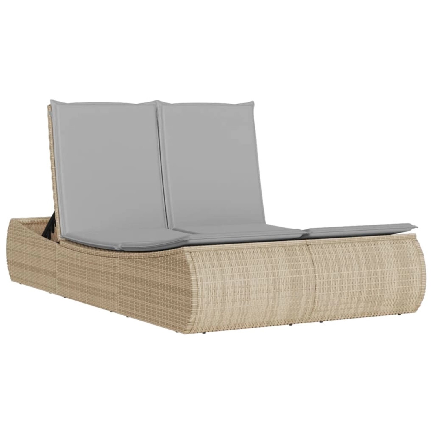 VidaXL Doppel-Sonnenliege mit Auflagen Beige Poly Rattan 110 x 200 x 75 cm VidaXL Doppel-Sonnenliege mit Auflagen Beige Poly Rattan 110 x 200 x 75 cm von VIDAXL