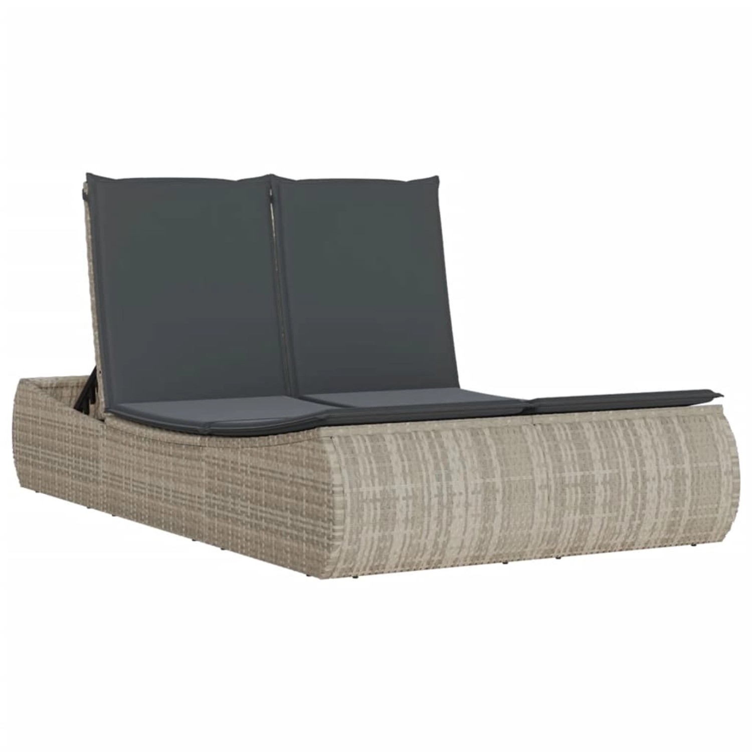 VidaXL Doppel-Sonnenliege mit Kissen Hellgrau Poly Rattan 110 x 200 x 75 cm VidaXL Doppel-Sonnenliege mit Kissen Hellgrau Poly Rattan 110 x 200 x 75 cm von VIDAXL