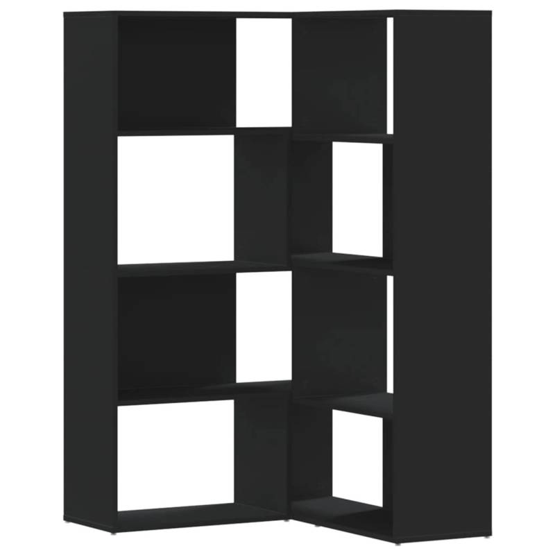 VidaXL Eck-Bücherregal 4 Etagen Schwarz 85x85x140 cm Holzwerkstoff von VIDAXL