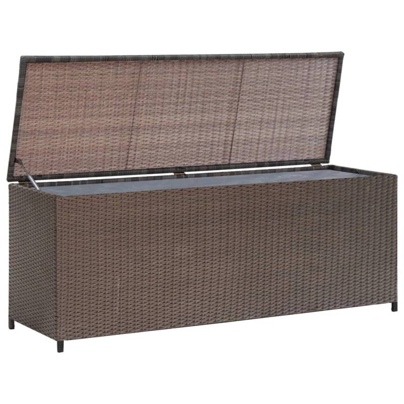VidaXL Garten-Aufbewahrungsbox Braun 120x50x60 cm Poly Rattan von VIDAXL