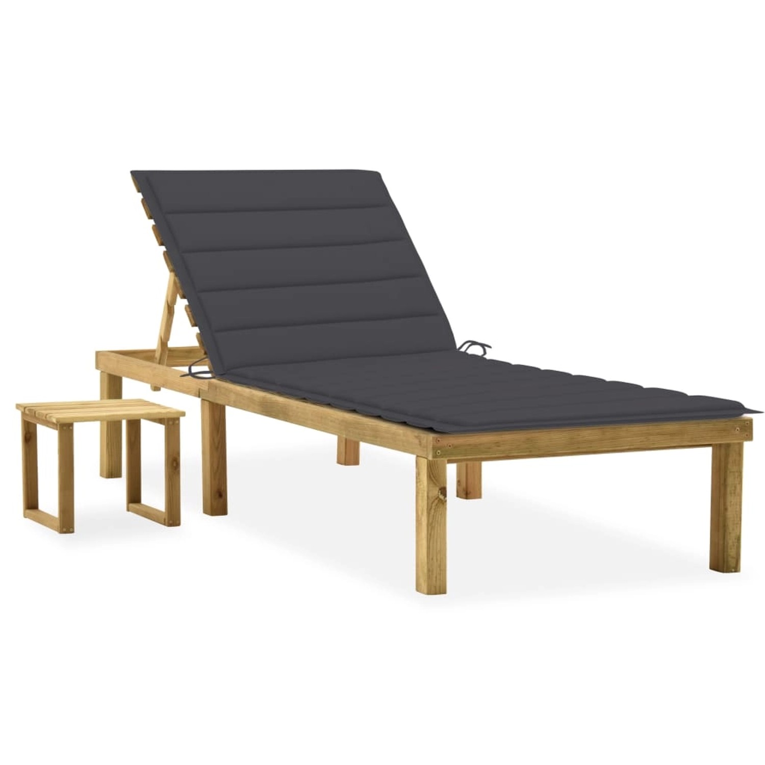 VidaXL Garten-Sonnenliege mit Tisch und Auflage Kiefer Imprägniert Anthrazit VidaXL Garten-Sonnenliege mit Tisch und Auflage Kiefer Imprägniert Anthrazit von VIDAXL