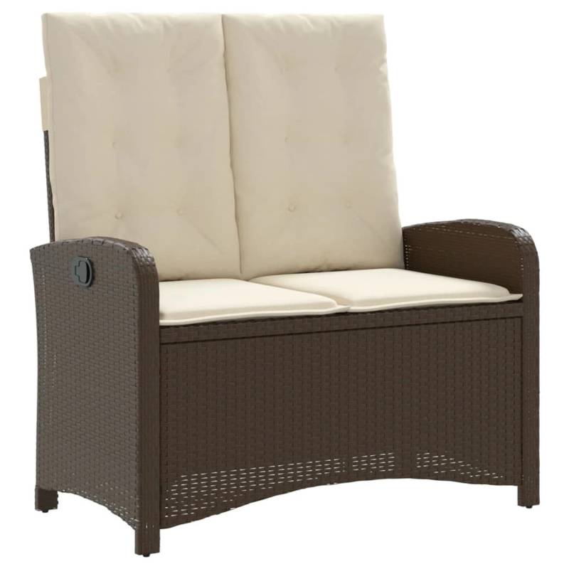 VidaXL Gartenbank  Poly Rattan Verstellbar mit Kissen Braun von VIDAXL