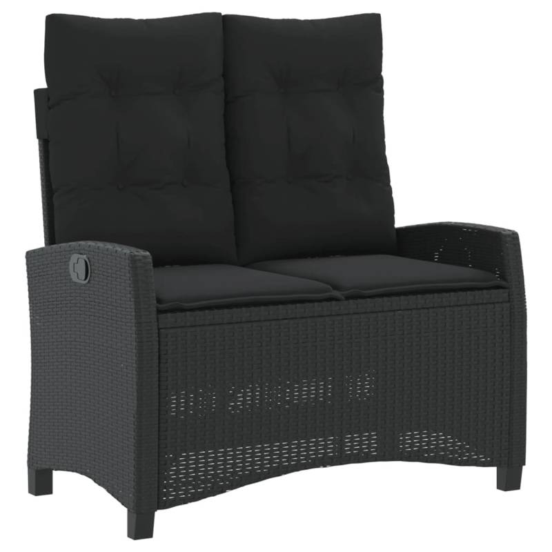 VidaXL Gartenbank  Poly Rattan Verstellbar mit Kissen Schwarz 105 x 66 x 93 cm von VIDAXL