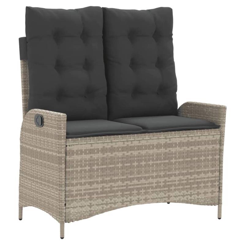 VidaXL Gartenbank Verstellbar mit Kissen Hellgrau Poly Rattan 104 x 59 x 93 cm von VIDAXL