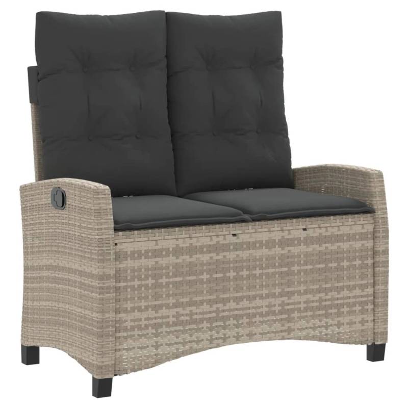 VidaXL Gartenbank Verstellbar mit Kissen Hellgrau Poly Rattan 105 x 66 x 93 cm von VIDAXL