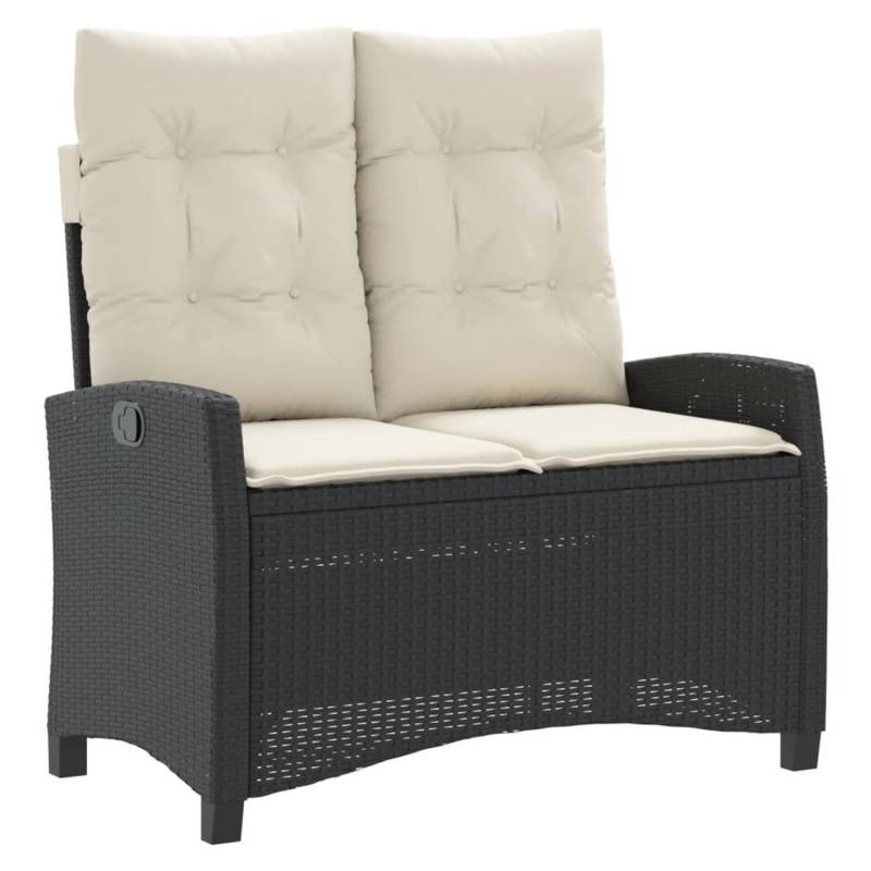 VidaXL Gartenbank Verstellbar mit Kissen Schwarz Poly Rattan 105 x 66 x 93 cm von VIDAXL