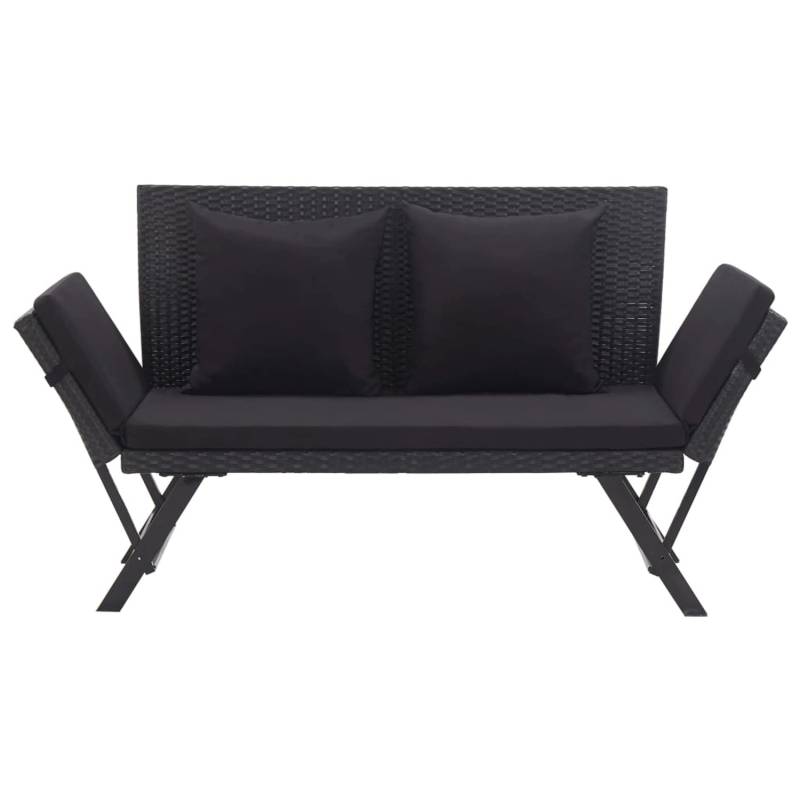 VidaXL Gartenbank mit Auflagen Schwarz Poly Rattan 176 cm von VIDAXL