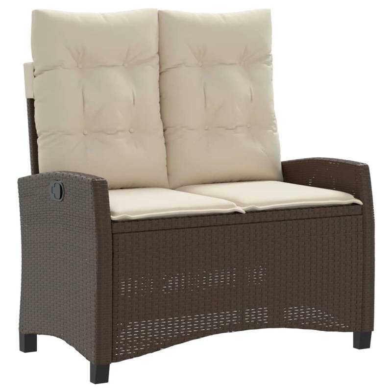 VidaXL Gartenbank  mit Kissen Braun Poly Rattan Verstellbar von VIDAXL