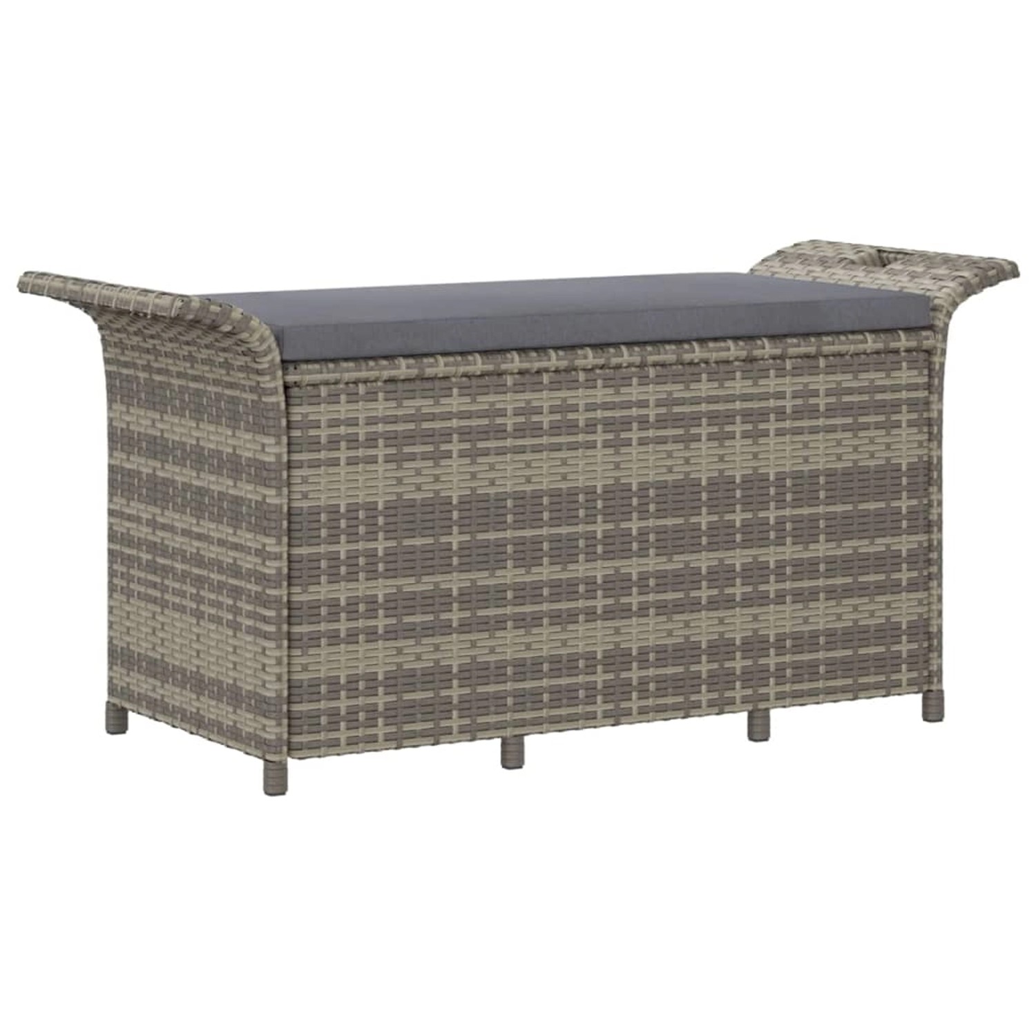 VidaXL Gartenbank mit Kissen Grau 116x46x57 cm Poly Rattan VidaXL Gartenbank mit Kissen Grau 116x46x57 cm Poly Rattan von VIDAXL