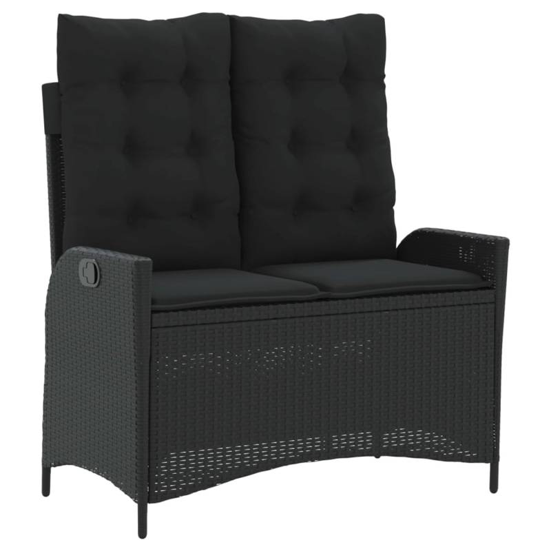 VidaXL Gartenbank  mit Kissen Schwarz Poly Rattan 104 x 59 x 93 cm Verstellbar von VIDAXL