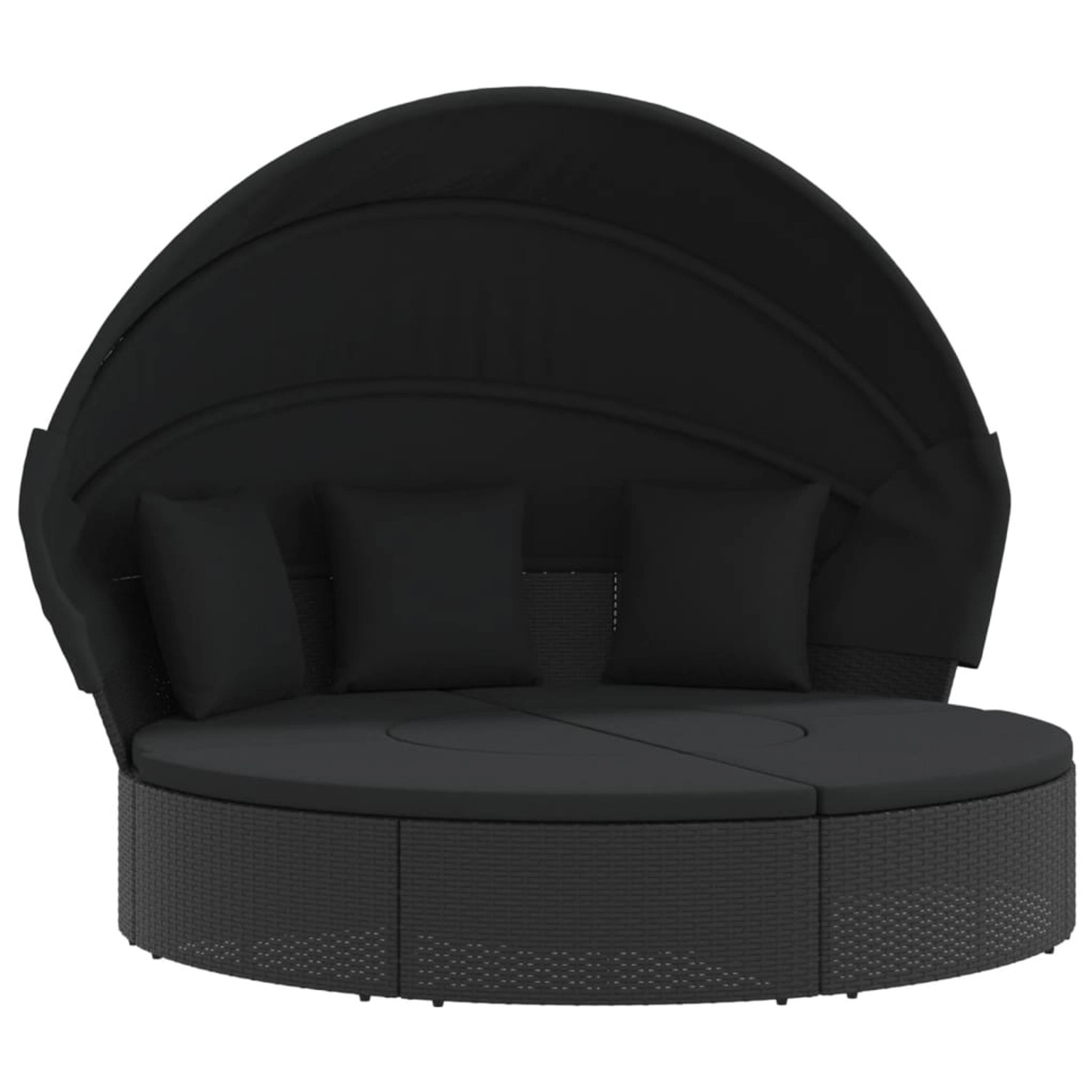 VidaXL Outdoor-Loungebett mit Dach und Kissen Schwarz Poly Rattan 3 VidaXL Outdoor-Loungebett mit Dach und Kissen Schwarz Poly Rattan 3 von VIDAXL