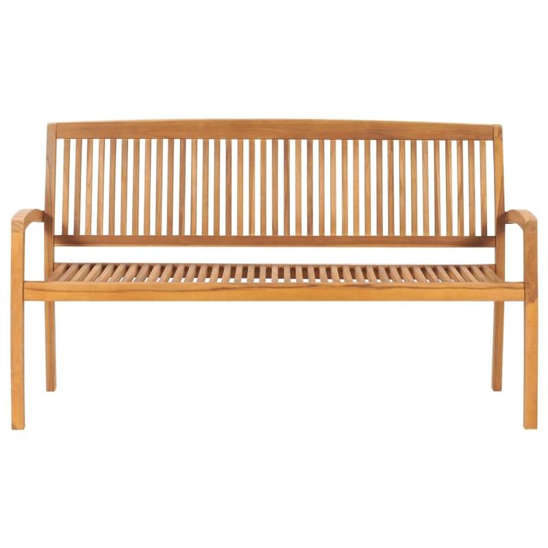 VidaXL Stapelbare 3-Sitzer Gartenbank 159 cm Massivholz Teak von VIDAXL