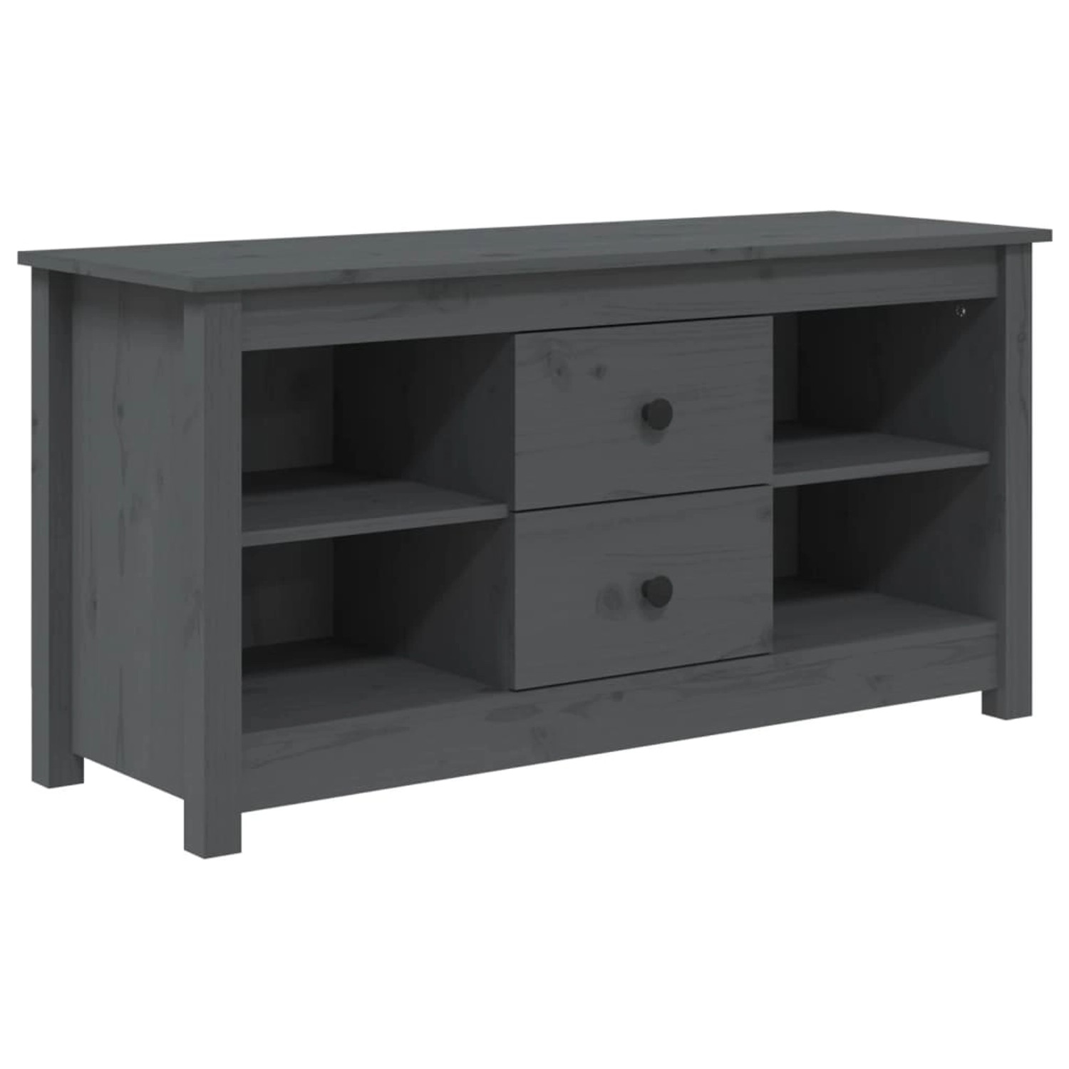 VidaXL TV-Schrank Grau 103x36,5x52 cm Massivholz Kiefür  Modell 3 von VIDAXL