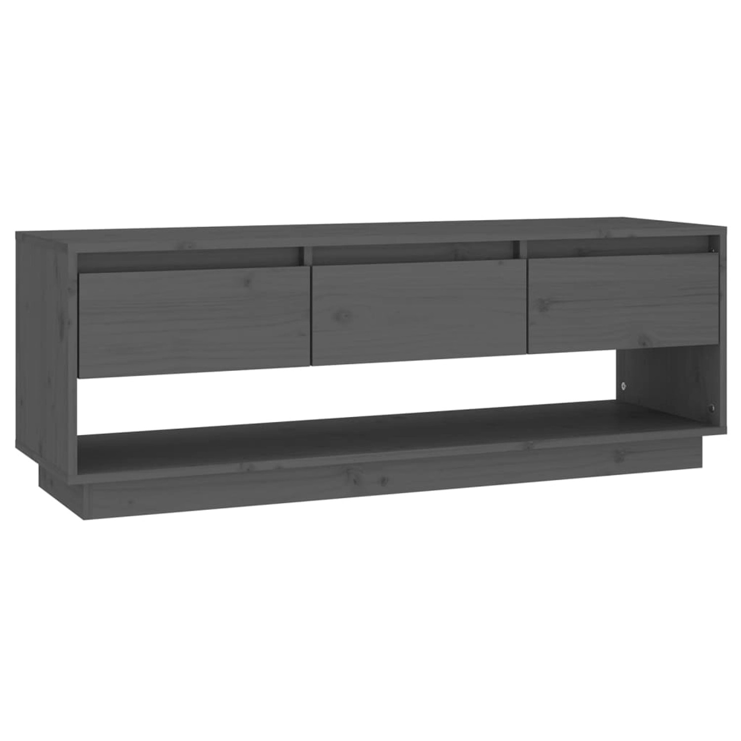 VidaXL TV-Schrank Grau 110,5x34x40 cm Massivholz Kiefür von VIDAXL