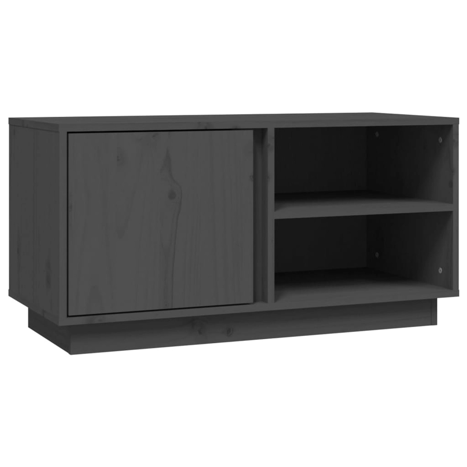 VidaXL TV-Schrank Grau 80x35x40,5 cm Massivholz Kiefür  Modell 3 von VIDAXL