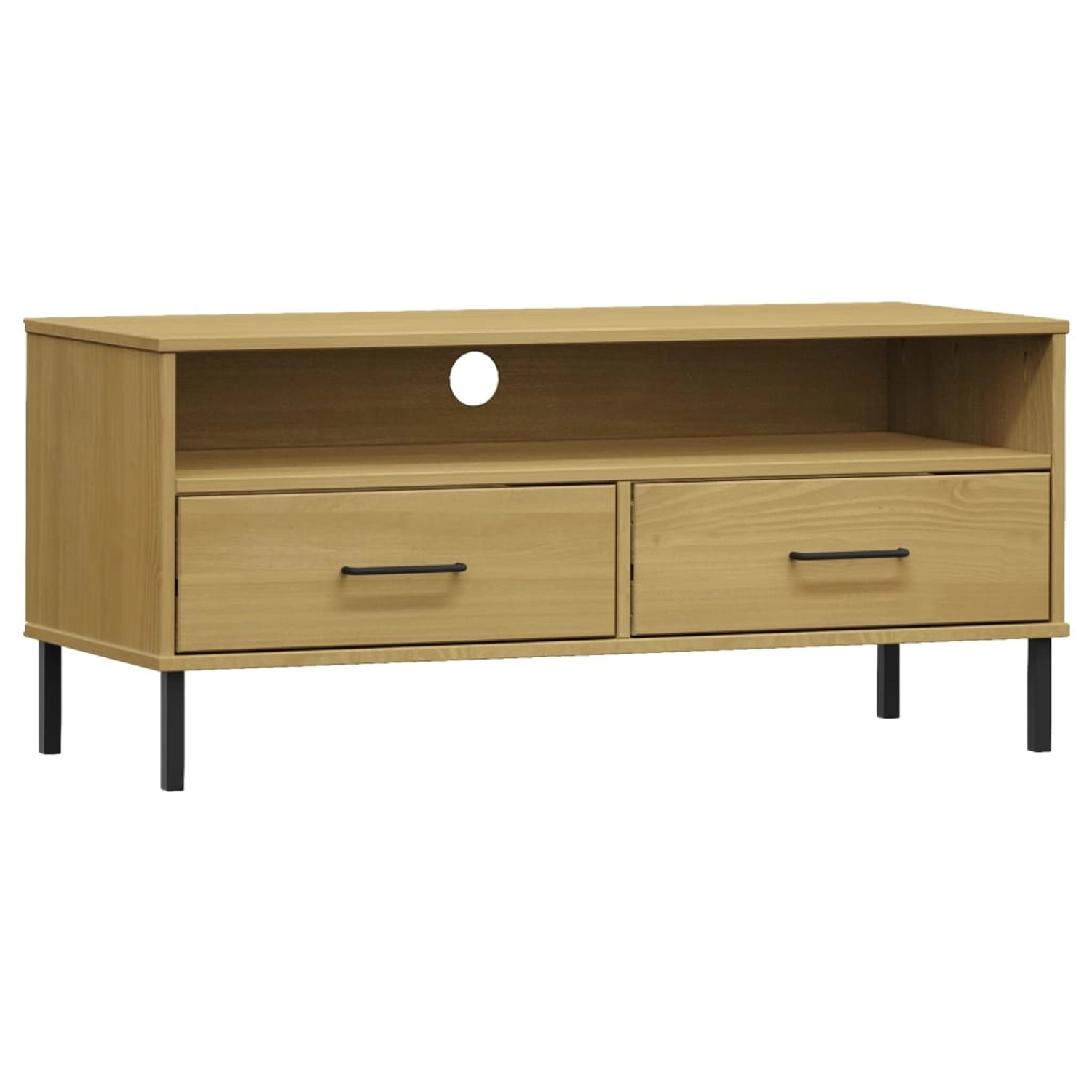 VidaXL TV-Schrank OSLO mit Metallbeinen Braun Massivholz Kiefür Modell 2 VidaXL TV-Schrank OSLO mit Metallbeinen Braun Massivholz Kiefür Modell 2 von VIDAXL