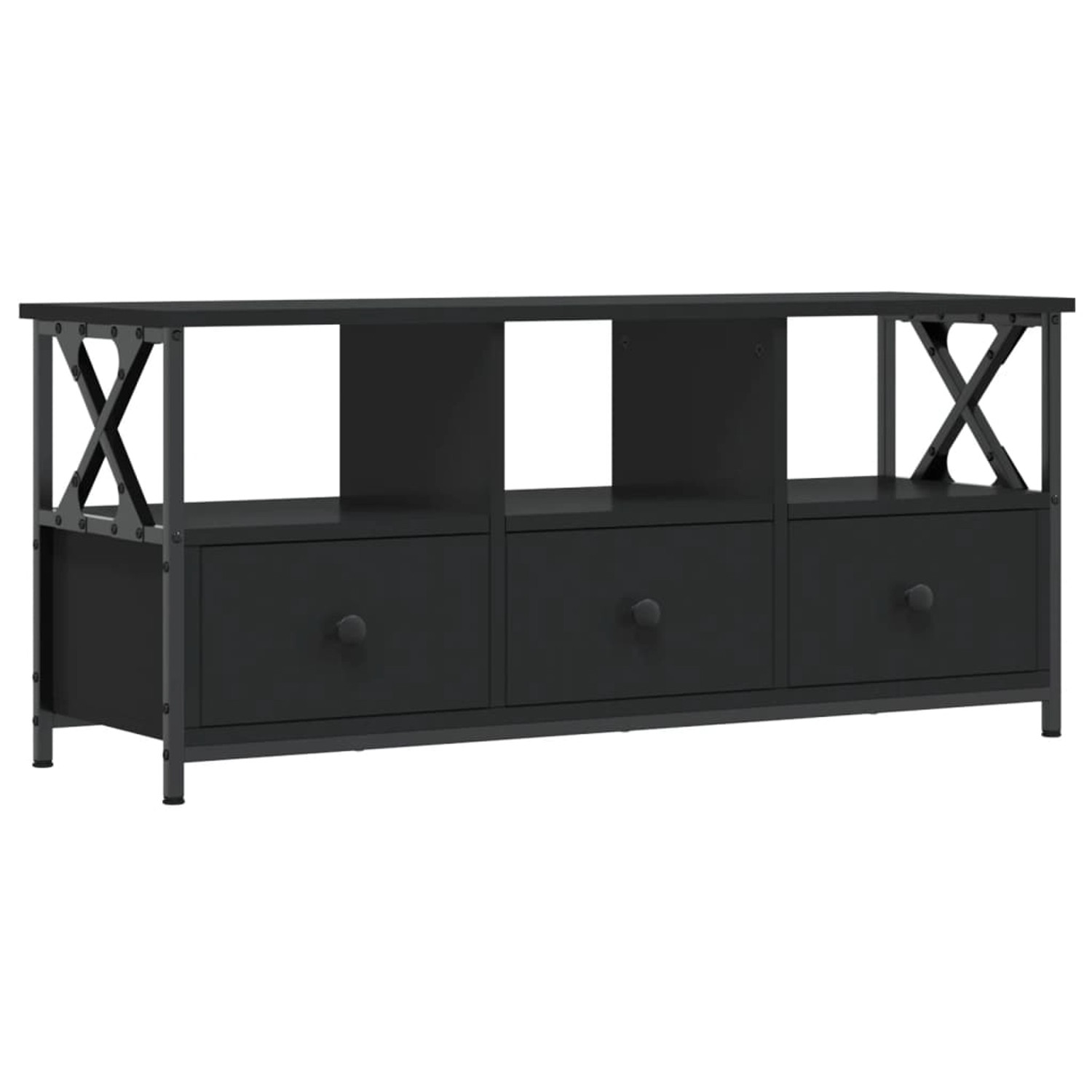 VidaXL TV-Schrank Schwarz 102x33x45 cm Holzwerkstoff und Eisen VidaXL TV-Schrank Schwarz 102x33x45 cm Holzwerkstoff und Eisen von VIDAXL
