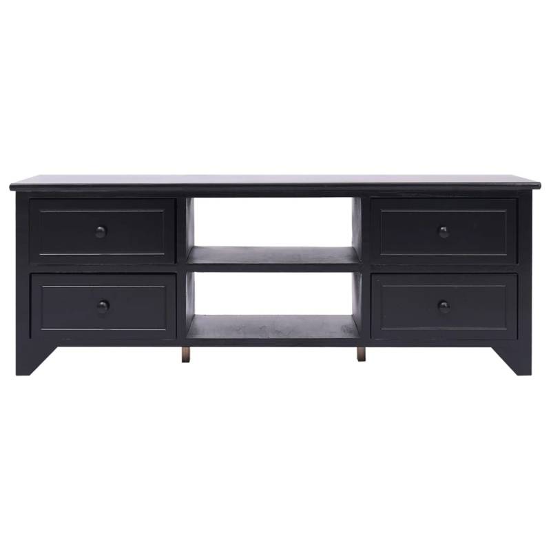 VidaXL TV-Schrank Schwarz 108x30x40 cm Massivholz Paulownia  Modell 1 von VIDAXL