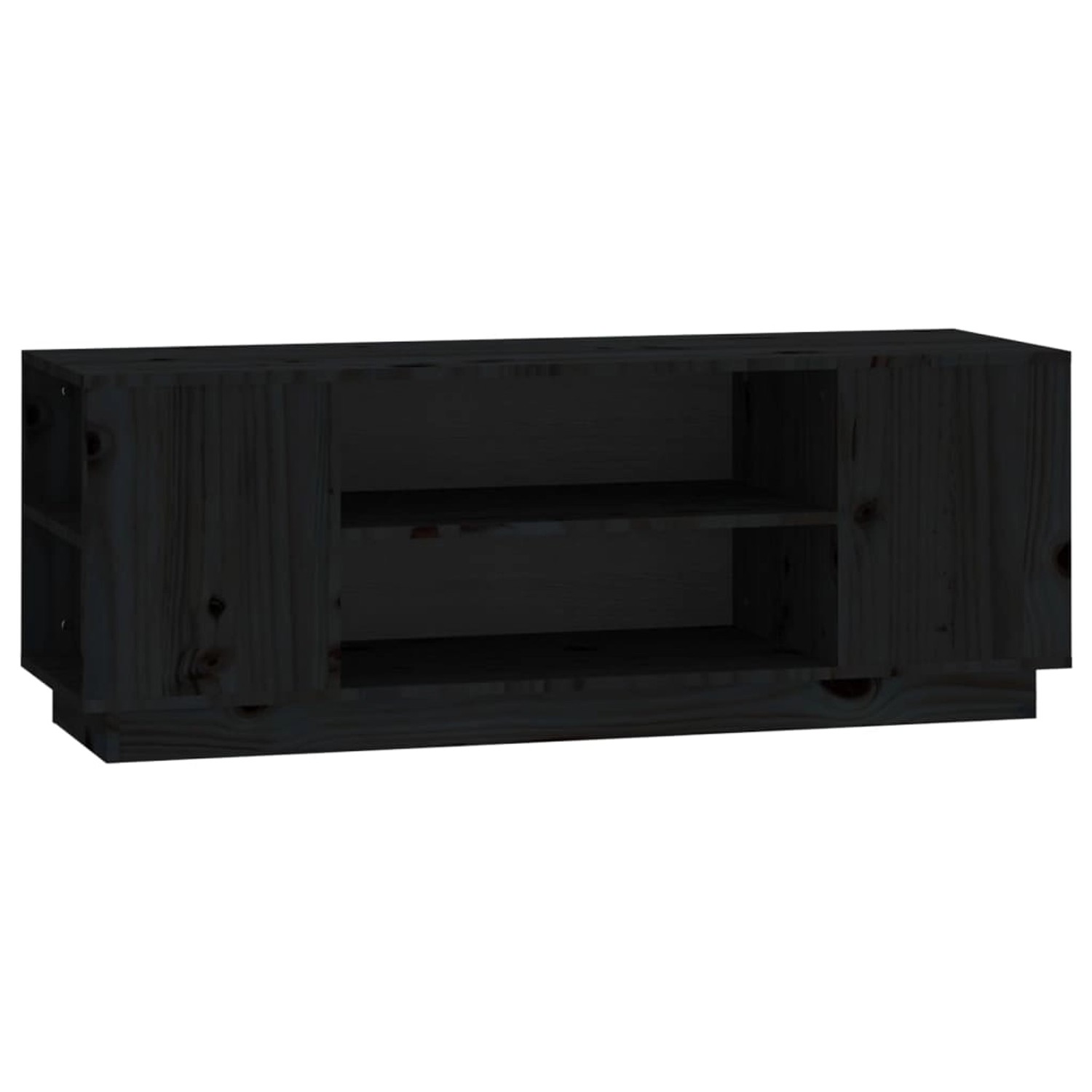 VidaXL TV-Schrank Schwarz 110x35x40,5 cm Massivholz Kiefür von VIDAXL
