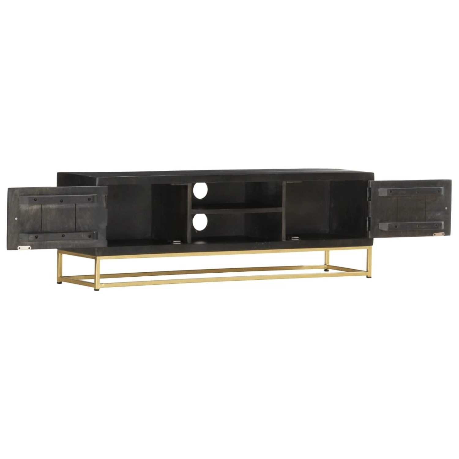 VidaXL TV-Schrank Schwarz Golden 120 x 30 x 40 cm Massivholz Mango VidaXL TV-Schrank Schwarz Golden 120 x 30 x 40 cm Massivholz Mango von VIDAXL