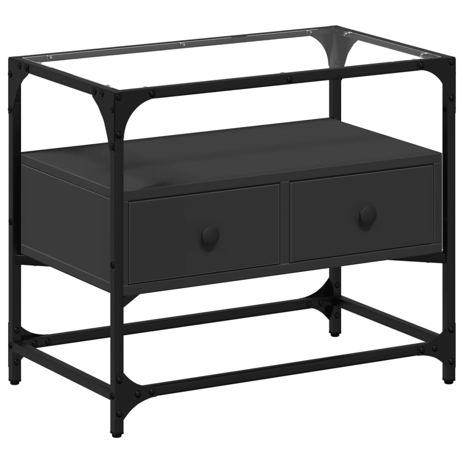 VidaXL TV-Schrank mit Glasplatte Schwarz 60x35x51 cm Holzwerkstoff VidaXL TV-Schrank mit Glasplatte Schwarz 60x35x51 cm Holzwerkstoff von VIDAXL
