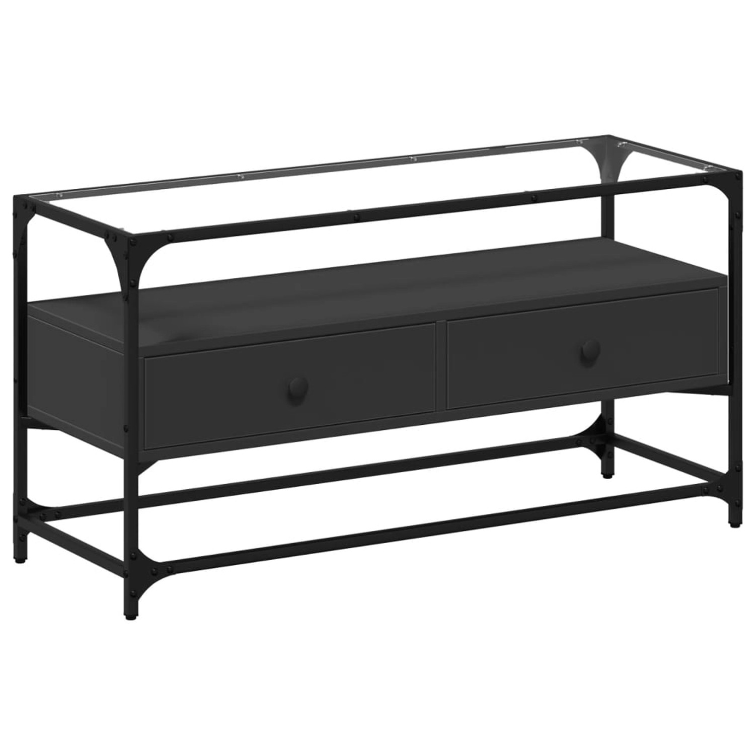 VidaXL TV-Schrank mit Glasplatte Schwarz 98x35x51 cm Holzwerkstoff VidaXL TV-Schrank mit Glasplatte Schwarz 98x35x51 cm Holzwerkstoff von VIDAXL