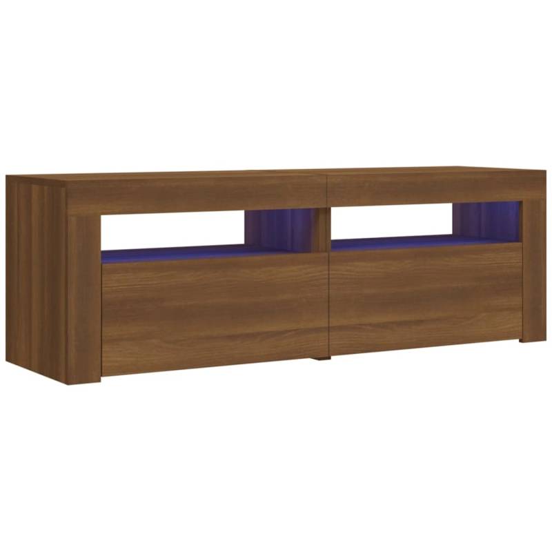 VidaXL TV-Schrank mit LED-Leuchten Braun Eichen-Optik 120x35x40 cm  Modell 1 von VIDAXL