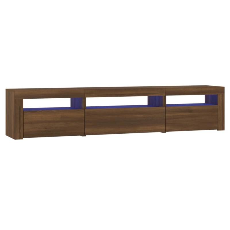 VidaXL TV-Schrank mit LED-Leuchten Braun Eichen-Optik 195x35x40 cm von VIDAXL