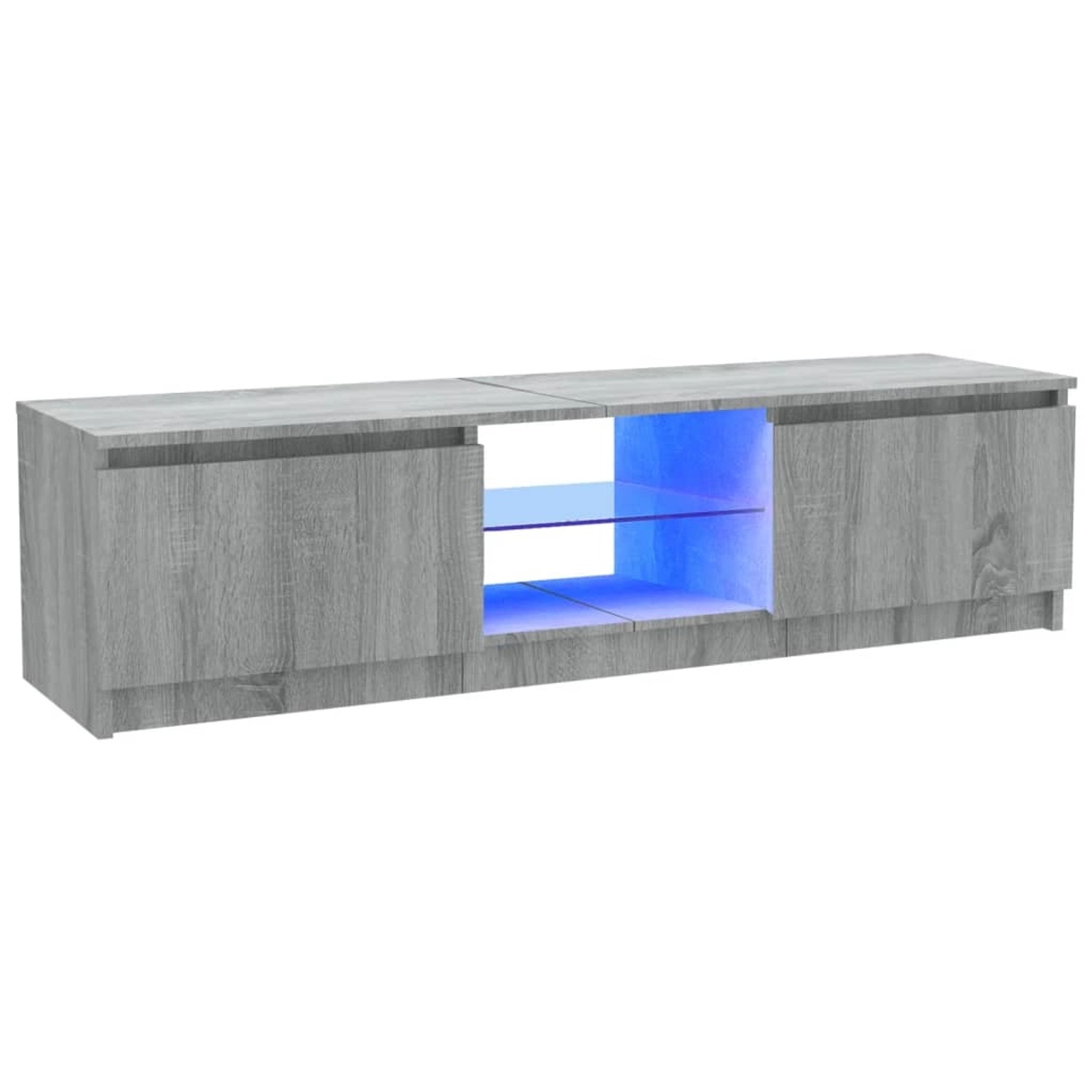 VidaXL TV-Schrank mit LED-Leuchten Grau Sonoma 120x30x35,5 cm von VIDAXL