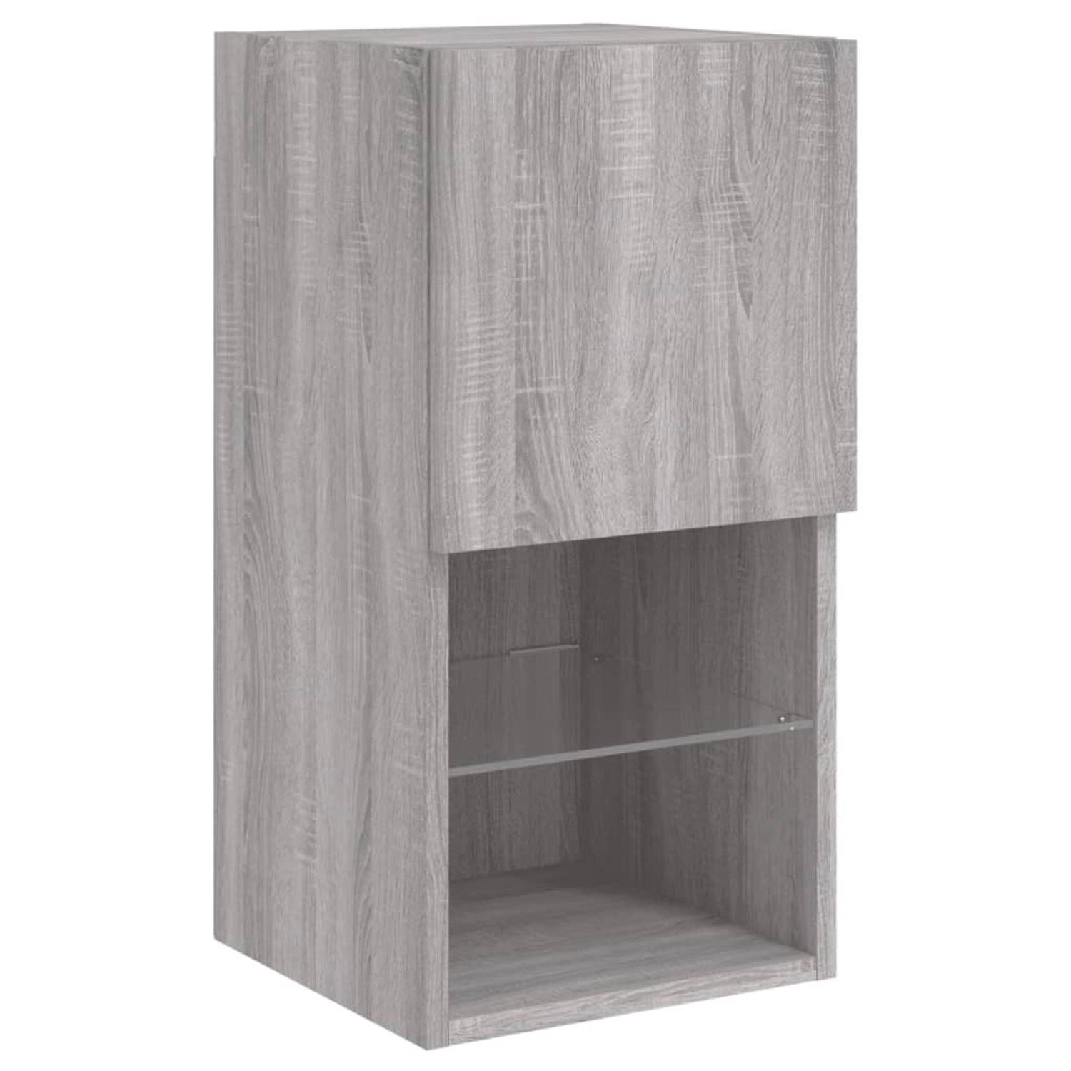 VidaXL TV-Schrank mit LED-Leuchten Grau Sonoma 30,5x30x60 cm von VIDAXL