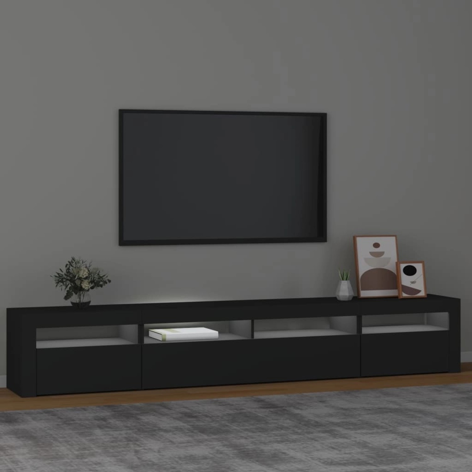 VidaXL TV-Schrank mit LED-Leuchten Schwarz 240x35x40 cm VidaXL TV-Schrank mit LED-Leuchten Schwarz 240x35x40 cm von VIDAXL