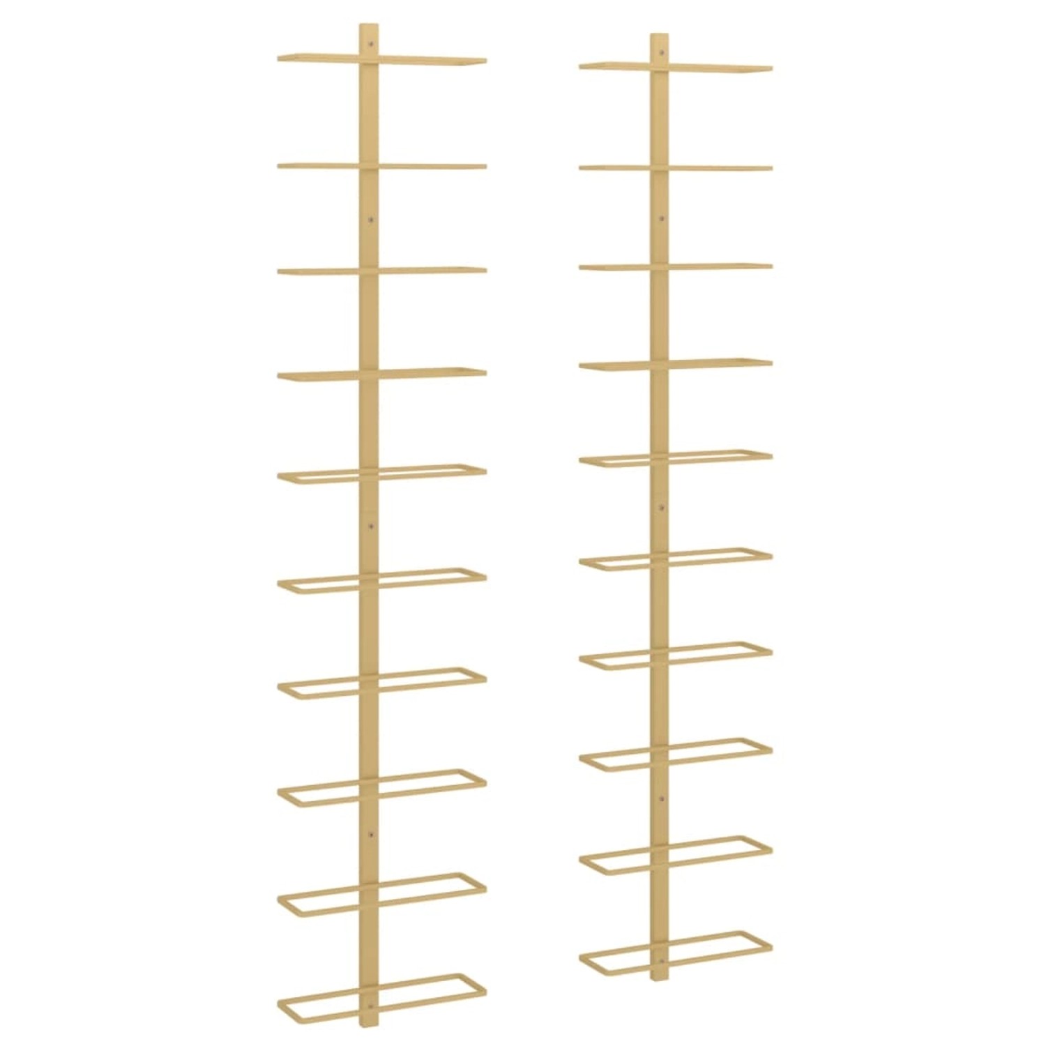 VidaXL Wand-Weinregale für 10 Flaschen 2 Stk. Golden Metall VidaXL Wand-Weinregale für 10 Flaschen 2 Stk. Golden Metall von VIDAXL