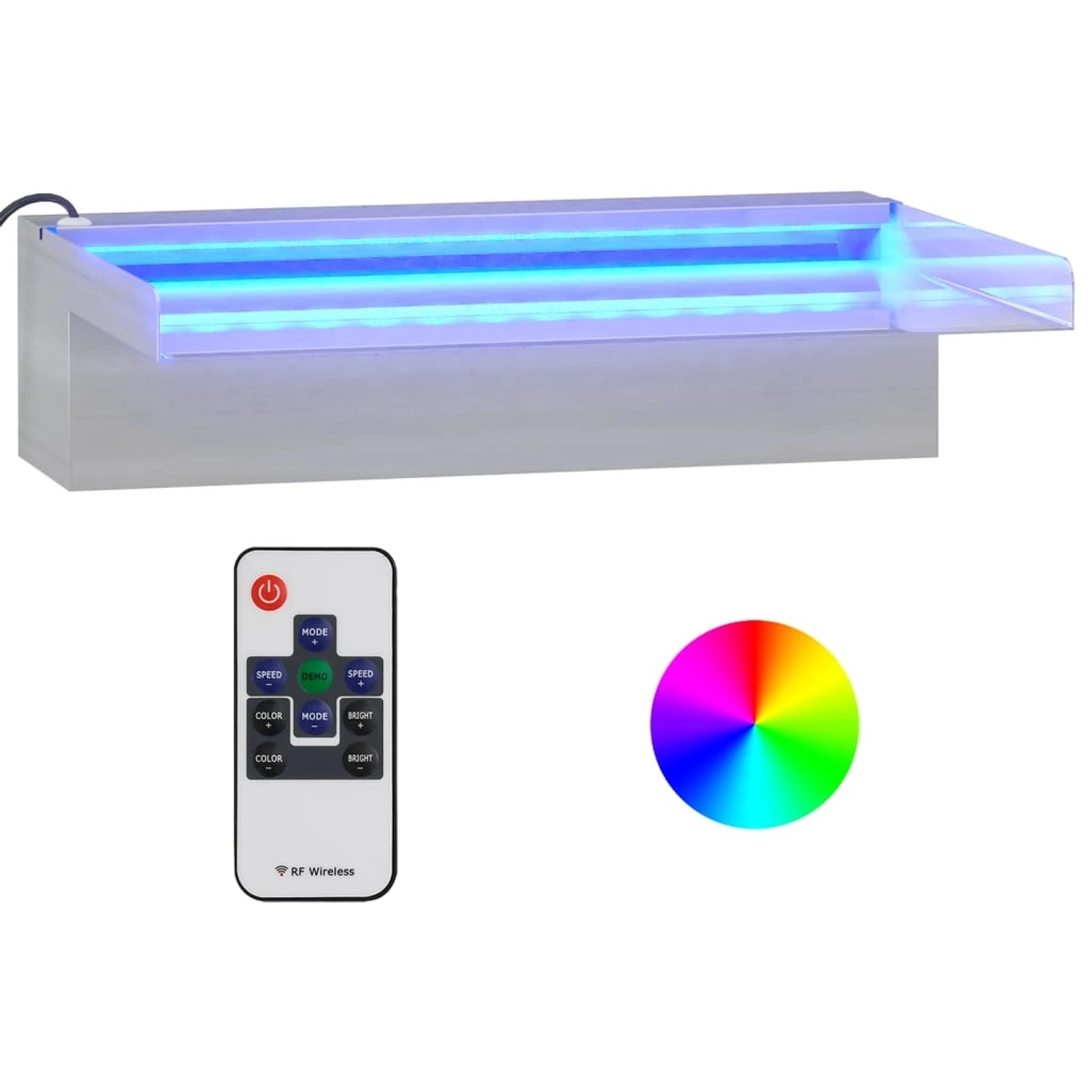 VidaXL Wasserfall-Element mit RGB LEDs Edelstahl 30 cm von VIDAXL