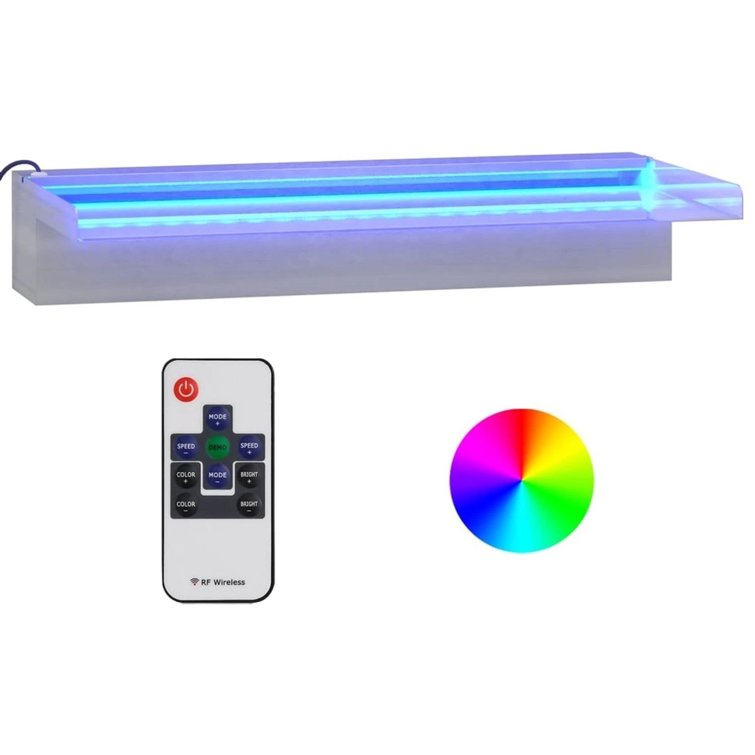 VidaXL Wasserfall-Element mit RGB LEDs Edelstahl 45 cm von VIDAXL
