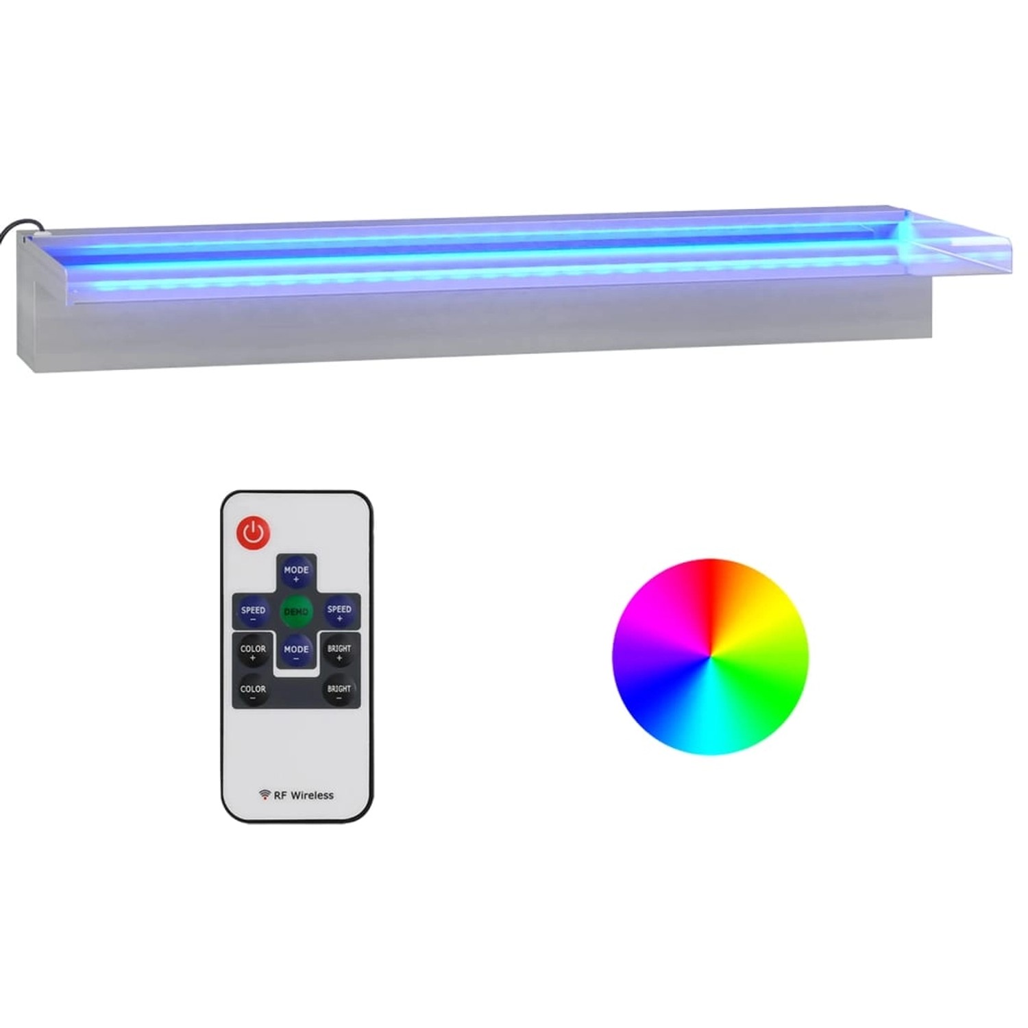 VidaXL Wasserfall-Element mit RGB LEDs Edelstahl 60 cm von VIDAXL