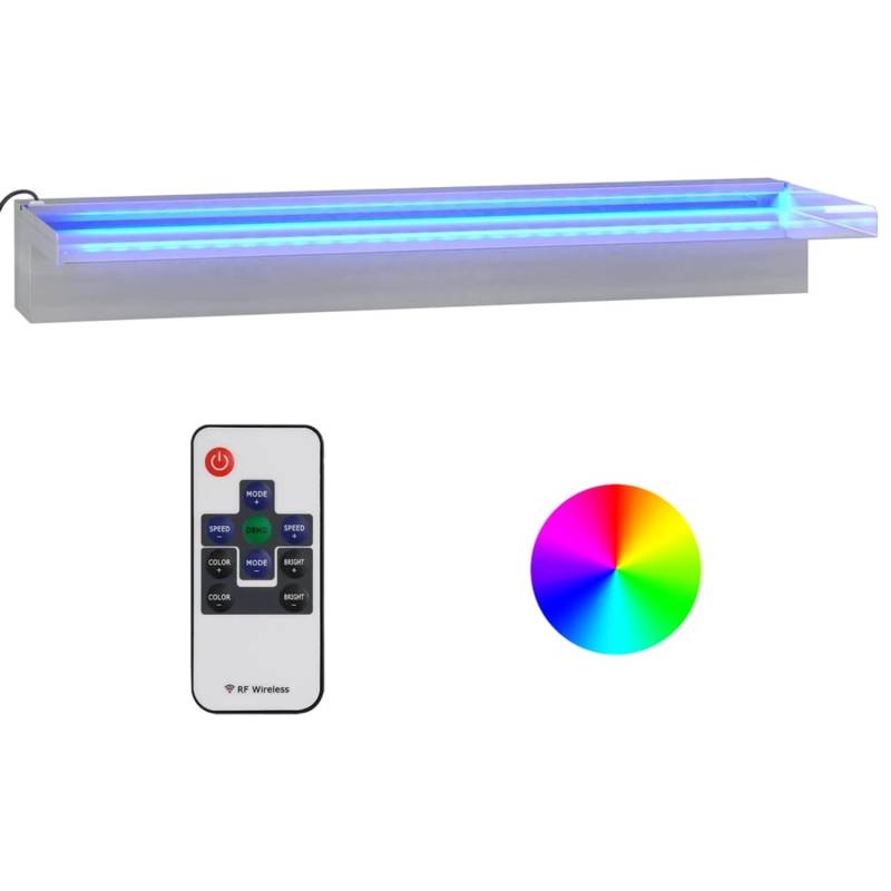 VidaXL Wasserfall-Element mit RGB LEDs Edelstahl 60 cm von VIDAXL