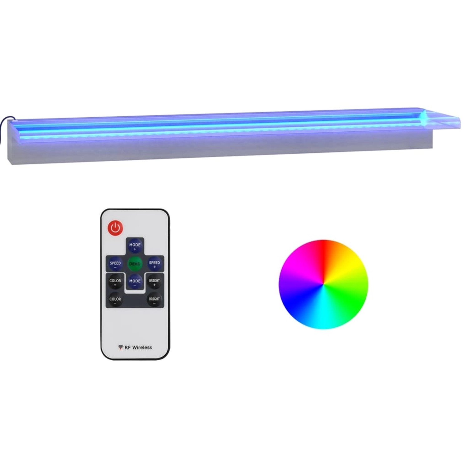 VidaXL Wasserfall-Element mit RGB LEDs Edelstahl 90 cm von VIDAXL