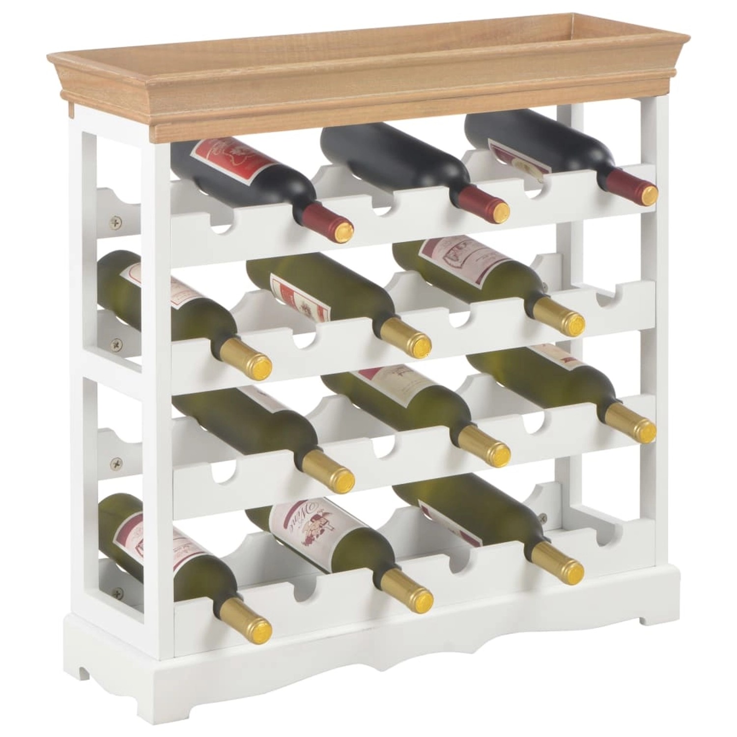 VidaXL Weinschrank Weiß 70 x 22,5 x 70,5 cm MDF von VIDAXL