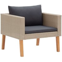 1-Sitzer-Gartensofa,Lounge-Sofa mit Auflagen Poly Rattan Beige vidaXL von BONNEVIE