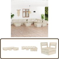 Vidaxl - 11-tlg. Garten-Paletten-Lounge-Set Imprägniertes Fichtenholz - Gartensortiment - Loungemöbel - Gartenpavillon - Outdoor Möbel - Holztisch von VIDAXL