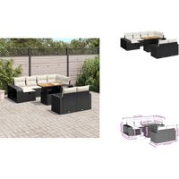 Vidaxl - 11-tlg. Garten-Sofagarnitur mit Kissen Schwarz Poly Rattan - Gartenmöbel Set - Outdoor Möbel - Lounge Garnitur - Rattan Gartenset von VIDAXL