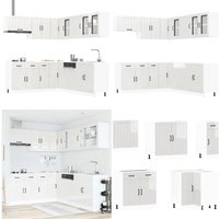 Vidaxl - 11-tlg. Küchenschrank-Set Lucca Hochglanz-Weiß Holzwerkstoff von VIDAXL