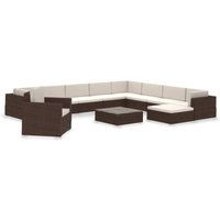 Vidaxl - 12-tlg. Garten-Lounge-Set mit Auflagen Poly Rattan Braun von VIDAXL