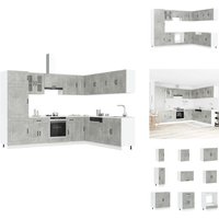 Vidaxl - 14-tlg. Küchenschrank-Set Kalmar Betongrau Holzwerkstoff - Küchenschrank-Set - Küchenschrank-Sets - Küchenzeile Einbauküche - Küchenschrank Vidaxl - 14-tlg. Küchenschrank-Set Kalmar Betongrau Holzwerkstoff - Küchenschrank-Set - Küchenschrank-Sets - Küchenzeile Einbauküche - Küchenschrank von VIDAXL