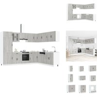 Vidaxl - 14-tlg. Küchenschrank-Set Kalmar Grau Sonoma Holzwerkstoff - Küchenschrank-Set - Küchenschrank-Sets - Küchenzeile Einbauküche - Küchenschrank von VIDAXL