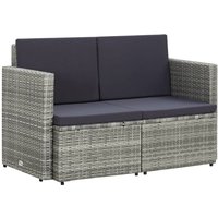 Vidaxl - 2-Sitzer-Gartensofa mit Auflagen Grau Poly Rattan Vidaxl - 2-Sitzer-Gartensofa mit Auflagen Grau Poly Rattan von VIDAXL