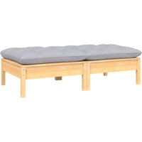 Vidaxl - Gartensofa 2-Sitzer mit Kissen in Grau Massivholz Kiefer von VIDAXL